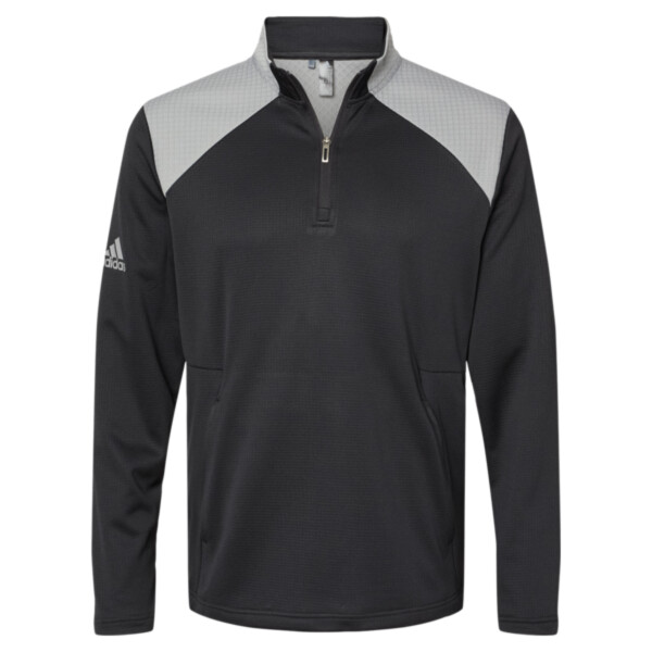 Men's Textured Mixed Media Quarter-Zip Pullover Thumbnail