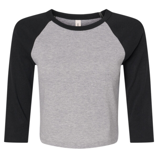 Women's Micro Rib Three-Quarter Raglan Sleeve Baby Tee Thumbnail