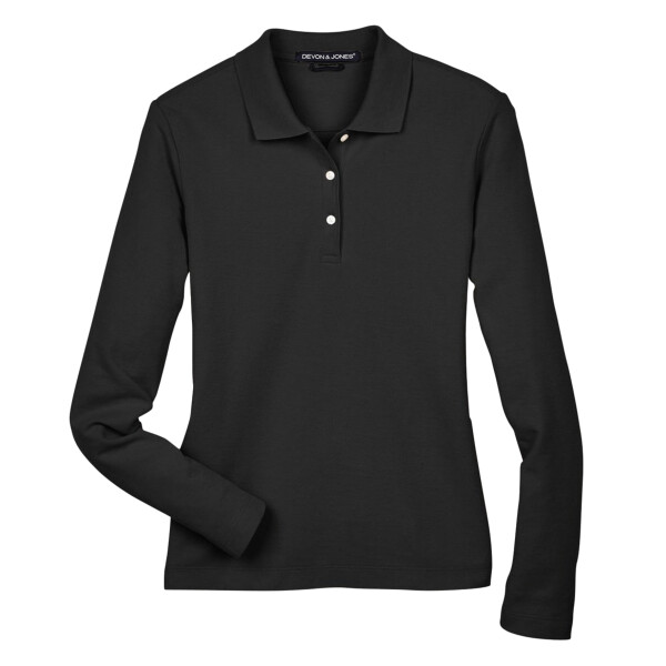 Women's Pima Piqué Long Sleeve Polo Thumbnail