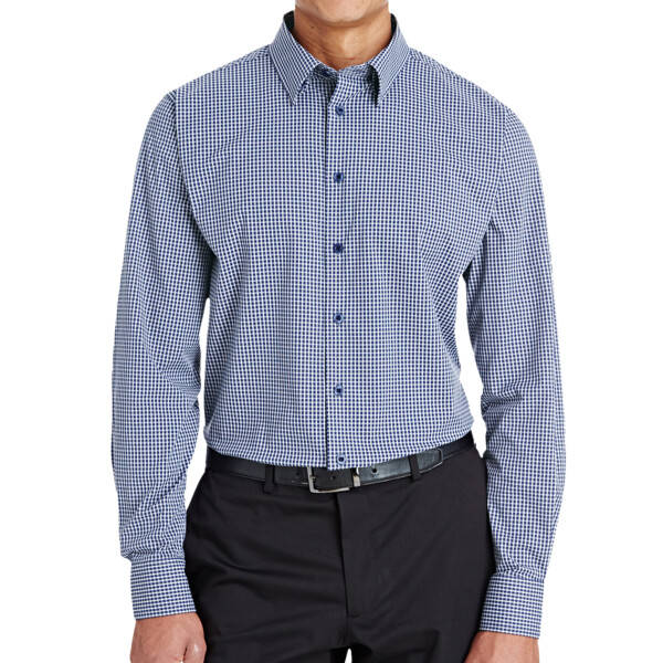 Men's CrownLux Performance® Tonal Mini Check Woven Dress Shirt Thumbnail