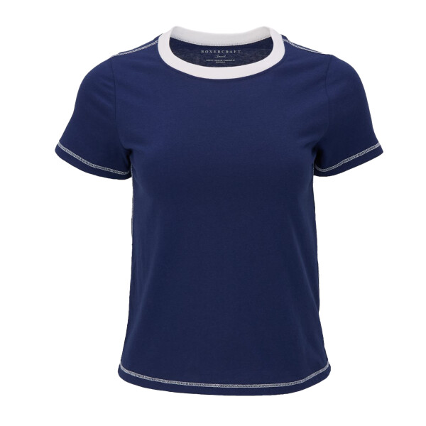 Women's Contrast Stitch Baby Tee Thumbnail