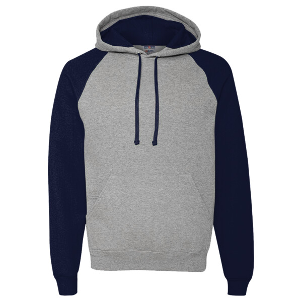 Unisex Nublend® Colorblocked Raglan Hooded Sweatshirt Thumbnail