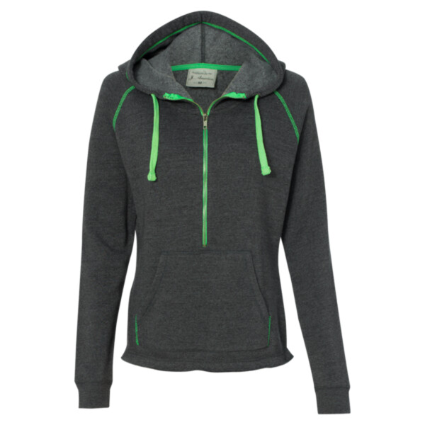 Women's Triblend Half-Zip Hooded Sweatshirt Thumbnail