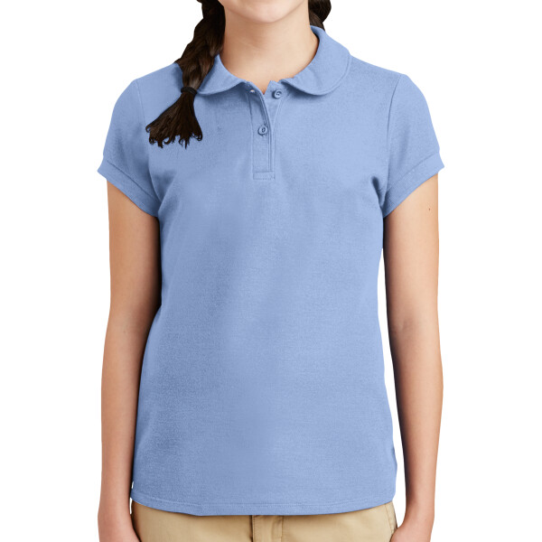 Girls Silk Touch Peter Pan Collar Polo Thumbnail