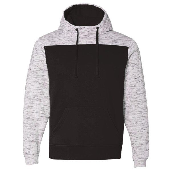 Men's Mélange Fleece Colorblocked Hooded Sweatshirt Thumbnail