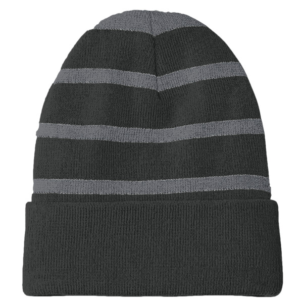 Striped Beanie with Solid Band Thumbnail