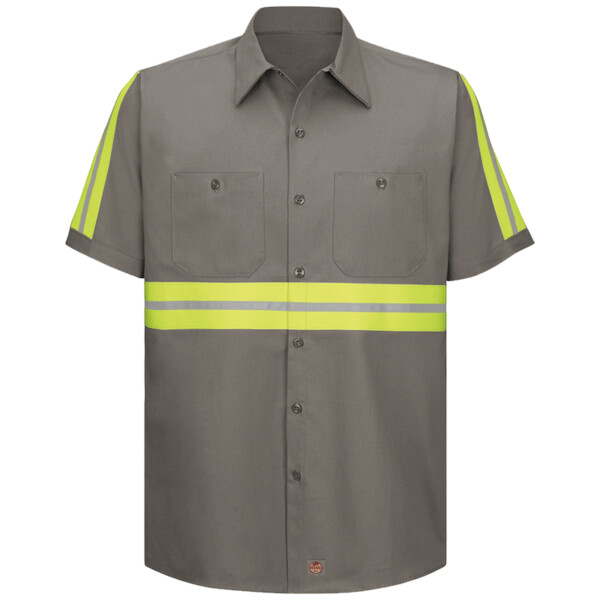 Men's Tall Enhanced Visibility Short Sleeve Cotton Work Shirt Thumbnail