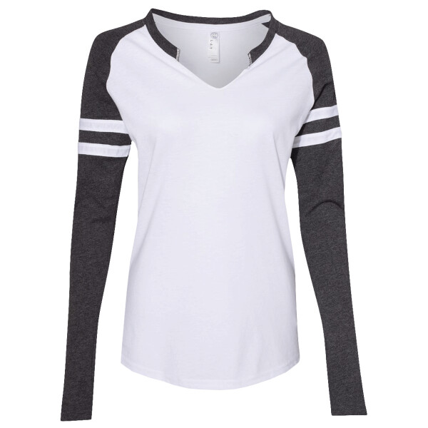 Women's Fine Jersey Mash Up Long Sleeve T-Shirt Thumbnail