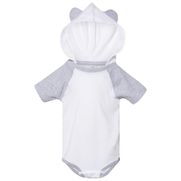 Infant Fine Jersey Raglan Bodysuit with Hood & Ears Thumbnail
