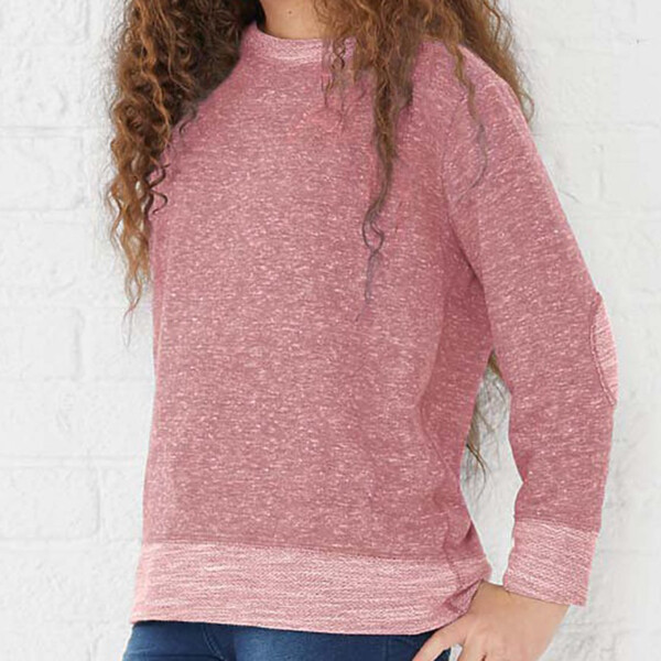Youth Harborside Mélange French Terry Long Sleeve with Elbow Patches Thumbnail