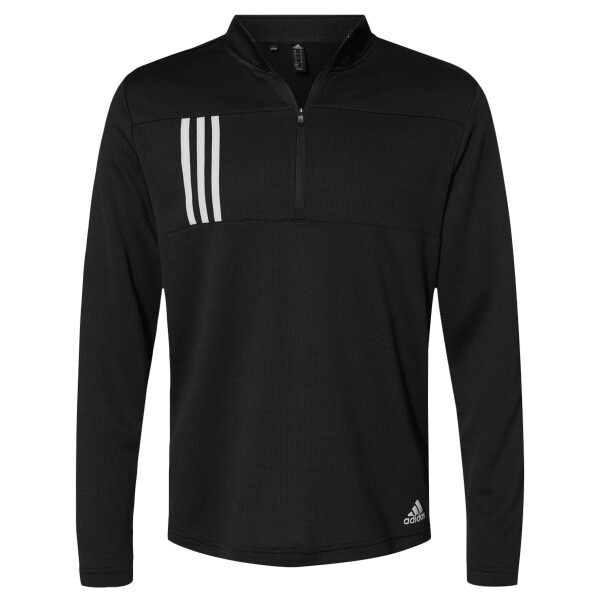 Men's 3-Stripes Double-Knit Quarter-Zip Pullover Thumbnail